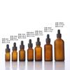 Botella de Aceite Esencial Marrón, Botella de Esencia de Vidrio a Prueba de Luz, Botella con Gotero de Plástico Escarchado, Botella Vacía Portátil para Viaje, Botella de Muestra