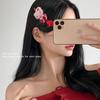 Grande a cuadros Postura sentada KT Clip de nariz puntiaguda Ins Corazón femenino Combinación con todo Estilo japonés Flequillo Clip lateral Dibujo animado Sombrero para niñas