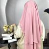Na6-004 Lenço de Cabeça Transfronteiriço Composto de Camada Dupla com Véu de Malha Chiffon e Tiras para Mulheres, Véu da Moda em Estoque