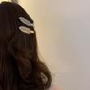 Grampo de Cabelo Borda Lisa Temperamento Cyber Celebridade Strass Letra Metal Grampo para Franja Grampo Bico de Pato Grampo de Cabelo Acessório de Cabeça Coreano Moda