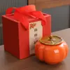 Bote de Té de Cerámica de Caqui, Bote de Que Todo Salga Bien, Bote para Dulces de Boda, Venta al por Mayor de Pequeños Regalos de Boda