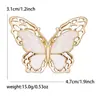 Venta Caliente Transfronteriza Lujo Ligero Simple Doble Concha Mariposa Broche Moda Todo Combina Elegante Ramillete Exquisito Pin Mayoreo