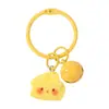 Novo chaveiro criativo fofo de desenho animado de queijo com sino, fivela de porta, acessório DIY, pingente de presente para bolsas