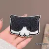 Parche de Flequillo de Gatito Negro Lindo Herramienta Mágica para Ordenar el Cabello para Mujeres, Elegante Pinza para el Cabello Sin Marcas de Gato Kt con Cinta Mágica