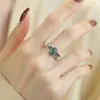 Anillo de Hoja de Bambú de Nuevo Estilo Chino para Mujer, Estilo Retro Antiguo, Anillo Abierto Versátil, Diseño Nicho, Anillo de Dedo Índice de Lujo Accesible