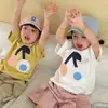 Camiseta de Manga Corta para Niños Niños Verano Algodón Puro 2026 Nueva Ropa de Verano Bebé Dibujos Animados Hombro Caído Top para Niñas