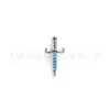 Brinco de Titânio F136 Espada Cruzada com Zircônia 5A Stud para Hélice da Orelha Stud para Cartilagem G23 Titânio Rosca Interna Joia para Piercing