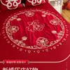 Alfombra de Bendición de Boda Bordada con la Palabra "Fu" para Cien Bendiciones, un Nacimiento Temprano de un Niño Precioso, la Prensa de la Cama de la Novia, una Colección Completa de Artículos de Preparación para la Boda para la Mujer