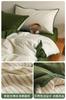 Conjunto de cama de algodão lavado simples escandinavo de quatro peças, colcha listrada de algodão puro, lençóis, conjunto de cama de três peças