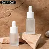 Frascos conta-gotas de essência 5ml 10ml transparentes foscos frascos conta-gotas de óleo essencial frascos conta-gotas de vidro com cabeça de borracha