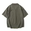 Camisa de manga corta con cuello de Lyocell Tencel, Nueva camisa de jacquard a rayas fina y moderna de verano, Disponible para dropshipping