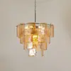 Lustre para Sala de Estar Estilo Francês Arte de Murano Lustre para Sala de Jantar Principal Quarto Lustre Vintage Criativo Atmosférico Lustre de Vidro Âmbar