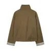 Moda europea y americana transfronteriza Bestseller de AliExpress: abrigo elegante de manga larga holgado de cuello alto en tejido de sarga