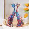 Adornos de gato con impresión de transferencia de agua de estilo europeo para el hogar, adornos de resina para parejas de gatos, manualidades creativas para el Día de San Valentín.