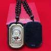 Colgante de Buda Guanyin Moyu de la marca Hetian Jade Square con incrustaciones de oro, collar con colgante de Buda Maitreya para hombres y mujeres, regalo de cumpleaños