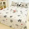 Sábana de Cama de Dibujos Animados Amigable con la Piel Pieza Única para Dormitorio de Estudiante Sábana de Cama Individual/Doble de 1.5m y Funda de Almohada Juego de Tres Piezas Ropa de Cama para el Hogar