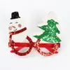 Gafas Navideñas de Venta Caliente Transfronterizas Dibujos Animados Decoraciones Navideñas 3D Monturas de Gafas para Adultos y Niños Disfraces Festivos