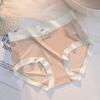 Roupa íntima de seda gelo feminina verão fina sem costura cintura média respirável sensação de pele nua secagem rápida estilo menina shorts máscara para MM gordinha200
