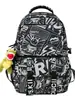 Mochila Grande de Estilo Cómic en Blanco y Negro de Moda, Estilo Callejero Americano, Soleada y Atractiva, Mochila Escolar Resistente para Chicos de Secundaria