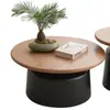 Mesa de centro de madera maciza color crema, adecuada para salas de estar, apartamentos pequeños, con un diseño minimalista y moderno, una mesa auxiliar de moda y una nueva mesa de té redonda estilo japonés.