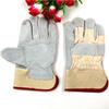 Guantes cortos de soldadura de piel de vaca de dos capas clase AB palma completa color natural media piel lona roja lona amarilla protección laboral guantes de soldador ahora