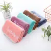 Toalla Bordada con Letra Escolar para Secar el Cabello, Toalla de Belleza, Toalla Simple para el Hogar, Suave, Absorbente de Agua, Toalla Facial