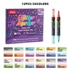 Caneta Marcadora Acrílica Brilhante de Ponta Macia para Cartões de Cumprimentos, Diário, Pintura, Grafite, Caneta Gel, Caneta Glitter com Areia Líquida Céu Estrelado
