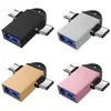 Adaptador OTG tipo dos en uno a USB para teléfono móvil Android, conexión, descarga de unidad U, convertidor de ratón y teclado OTG