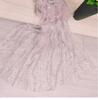 Tecido de Malha com Lantejoulas Douradas e Prateadas Efeito Ondas d'Água Acessórios para Vestido de Noiva Manto com Fundo de Tela Tecido Brilhante para Casamento