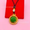 Colgante de Buda Giratorio con Piedra Ojo de Gato, Collar Estilo Chino, Cadena para Clavícula, Buda Sonriente, Suministro Directo del Fabricante