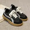 2026 Primavera/Otoño Nuevo Bloque de Color Zapatos de Entrenamiento Alemanes para Mujer Suela Plana Moda Versátil Suela Suave Antideslizante Zapatos de Tabla Deportivos Casuales Zapatos Individuales