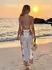 Traje de Baño Transfronterizo Europeo y Americano Nuevo Traje de Baño 2027 Pantalones Largos Conjunto de Tres Piezas Traje de Baño Estampado de Alta Gama Huludao