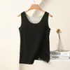 Colete Térmico Sem Marcas Feminino Forrado com Fleece Espesso Top com Alça Interna Base Outono e Inverno