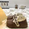 Zapatos Birkenstock retro con plataforma gruesa bordada para aumentar la altura, botas de nieve de felpa para mujer, nuevos mocasines de punta cerrada de doble uso para otoño e invierno 2026