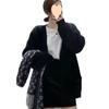 Chaqueta Cárdigan Morada para Mujer Otoño e Invierno Nuevo Estilo Suave Estilo Coreano Perezoso Largo Medio Tejido Mujer 2025