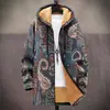 Chaqueta de Estilo Nuevo Transfronteriza con Elementos de Patrón Multicolor, Cárdigan con Capucha y Cierre B5, Abrigo de Algodón Polar Espesado de Invierno con Forro Amarillo