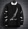 Otoño e invierno 2024 Comercio Exterior moda para hombre pluma estampada cuello redondo jersey camiseta interior suéter para hombre