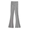 Calças femininas sensuais de cintura cruzada, primavera e outono, novas leggings de ioga fitness, calças casuais de quadril