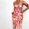 Estilo Europeo y Americano Transfronterizo Nuevo Producto Verano 2024 Nueva Moda Sexy Espalda Descubierta Con Tirantes Delgado Tirantes Vestido de Mujer