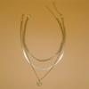 Moda de joyería transfronteriza europea y americana, collar con etiqueta de elefante versátil, personalidad simple para mujer, collar de cadena de cuentas redondas multicapa
