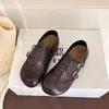 Mocasines negros estilo británico con hebilla para mujer, nueva moda 2026, con tacón oculto, versátiles, de caña baja, estilo preppy