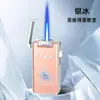Isqueiro Portátil de Disparo Direto com Aparência Premium, Padrão Aurora Colorido da Moda, Isqueiro à Prova de Vento com Chama Azul, Venda por Atacado de Presentes