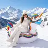 Flotador Inflable de PVC de Unicornio para Nieve/Flotador Grueso para Nieve de 110CM/Adultos/Niños Flotador para Jugar en la Nieve