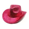 Adereços de Palco para Performance de Novos Produtos Transfronteiriços Chapéu de Pvc Festa Carnaval Disco Chapéu de Jazz Chapéu de Cowboy Ocidental