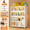 Estantería de Acero para el Hogar Sala de Estar Gabinete de Almacenamiento con Puerta de Cristal a Prueba de Polvo Estantería de Múltiples Niveles para Libros Infantiles Gabinete de Exhibición de Piso Gabinete de Almacenamiento