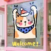 Adhesivos lindos de gatitos para puertas de vidrio, calcomanías creativas de bienvenida, hoja completa para decoración de tiendas de mascotas, refugios de gatos y tiendas de ropa