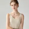 Suéter 100% Cachemir Puro para Mujer Camisola Cuello en U Capa Base Ajustado Favorecedor Sin Mangas Capa Base Tejido