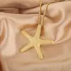 Collar de Estrella de Mar Europeo y Americano de Nueva Estrella Transfronterizo Moda Apilado Colgante de Concha Collar para Mujer Estilo Nicho Vacacional Accesorios al por Mayor