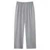 Pantalones de pijama para hombre de algodón puro, cómodos y amigables con la piel, para habitación con aire acondicionado en verano, talla grande, pantalones caseros para primavera y otoño, disponibles en stock, versátiles