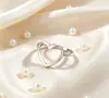 Anillos Geométricos Apilables Estilo Europeo y Americano, Anillos de Corazón, Anillos Abiertos, Anillos de Acero Inoxidable Chapados en Oro de Lujo Ligero de Moda